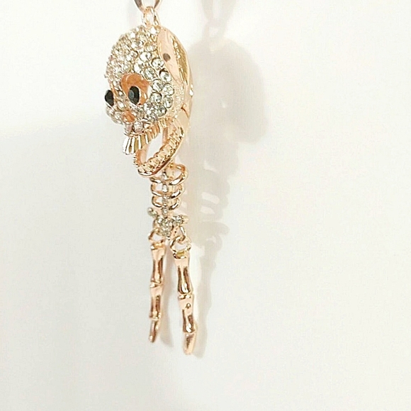 Choose your color gold plated pink or white crystal skeleton necklace - Picture 8 of 16